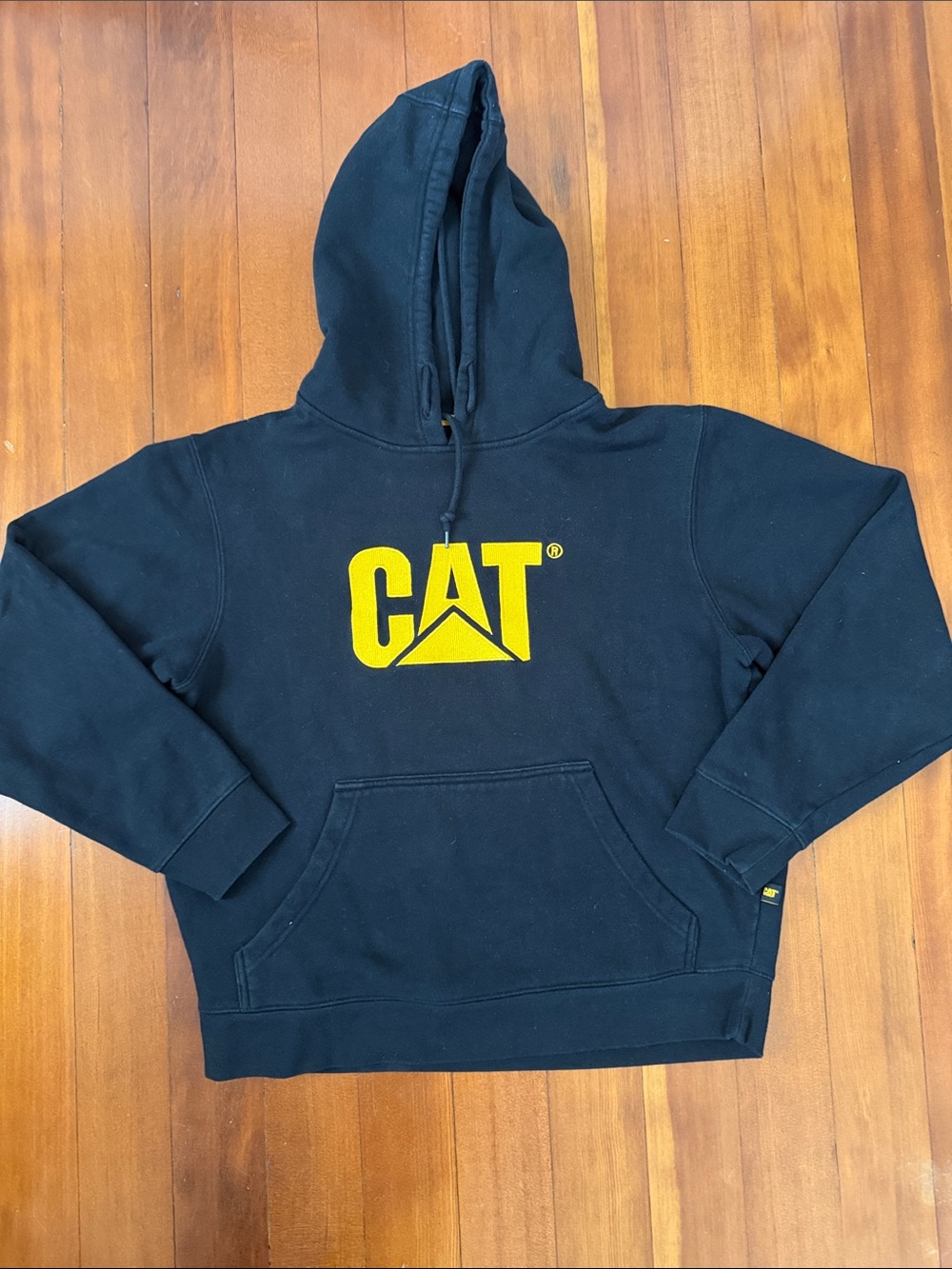 CAT Kids Black Hoodie with Yellow Logo